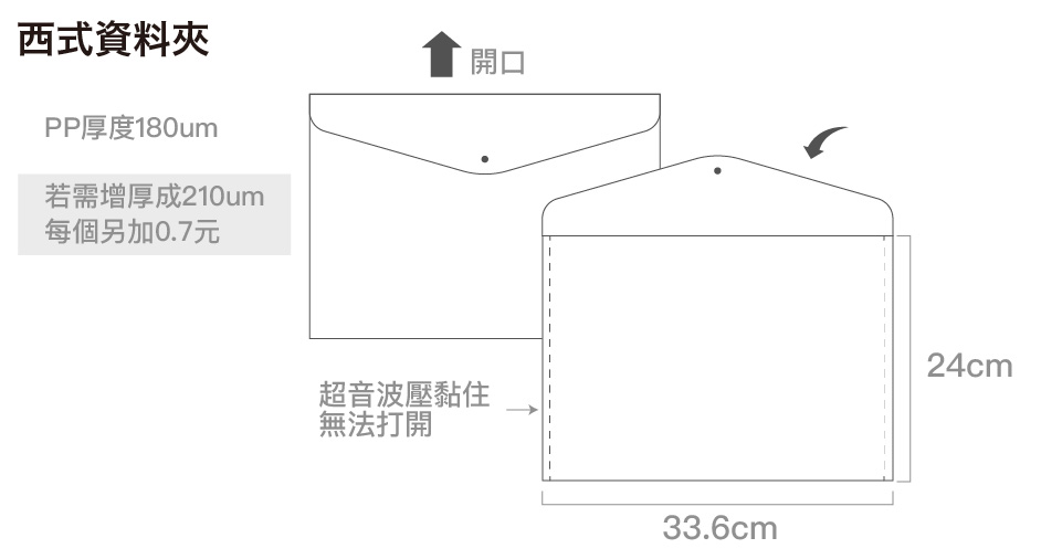 西式透明資料夾