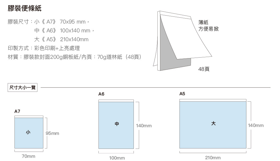 膠裝便條紙A5