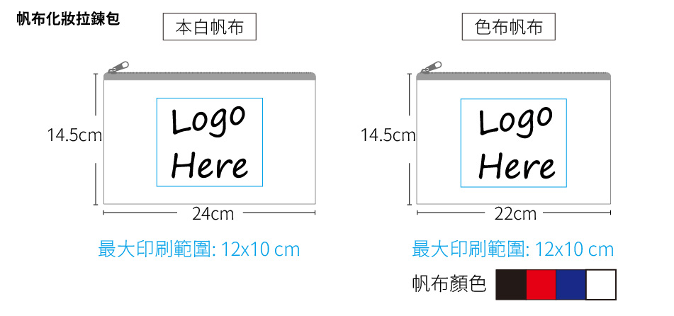 燙印帆布拉鍊袋