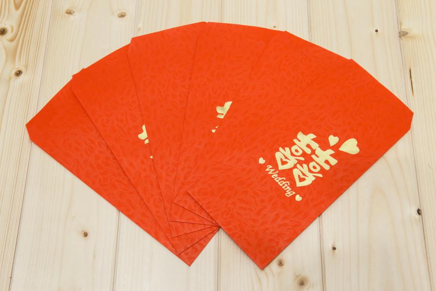 鳳花紋燙金紅包袋